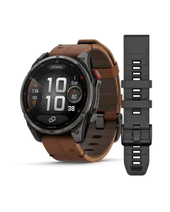 Garmin Fenix 8 Pro Premium - 47 mm, AMOLED Sapphire med opptil 15 dagers batteritid, skinnrem og silikonrem.