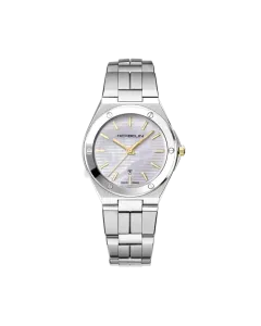 Herbelin Cap Camarat 14545B19T er en dameklokke i st&aring;l med hvit perlemorskive, lenke og quartzverk.