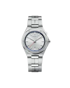 Herbelin Cap Camarat 12245B42 herreklokke p&aring; 40,5 mm med gr&aring; skive, bl&aring; innerring, lenke i st&aring;l og quartzverk.