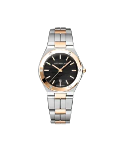 Herbelin Cap Camarat 14545btr49 dameklokke p&aring; 33 mm med kasse og lenke i st&aring;l og gullfarget PVD belegg. Sort tallskive. 