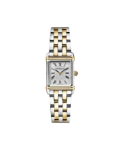 Herbelin Art Deco 17478bt08 rektangul&aelig;r i dameklokke i tofarget st&aring;l med lys tallskive og quartzverk.