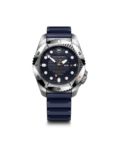 Victorinox Dive Pro Automatic 241995 43 mm til herre med kasse i st&aring;l, sort skive og sort gummirem.