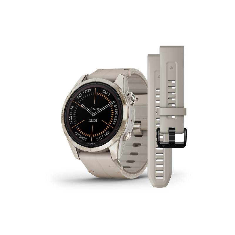 Garmin fēnix® 7S Pro 42 mm – Sapphire Solar Edition - 010-02776-30 - Urmakerlarsen.no