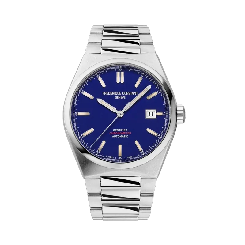 Frederique Constant automatisk herreklokke med stållenke og skinnrem