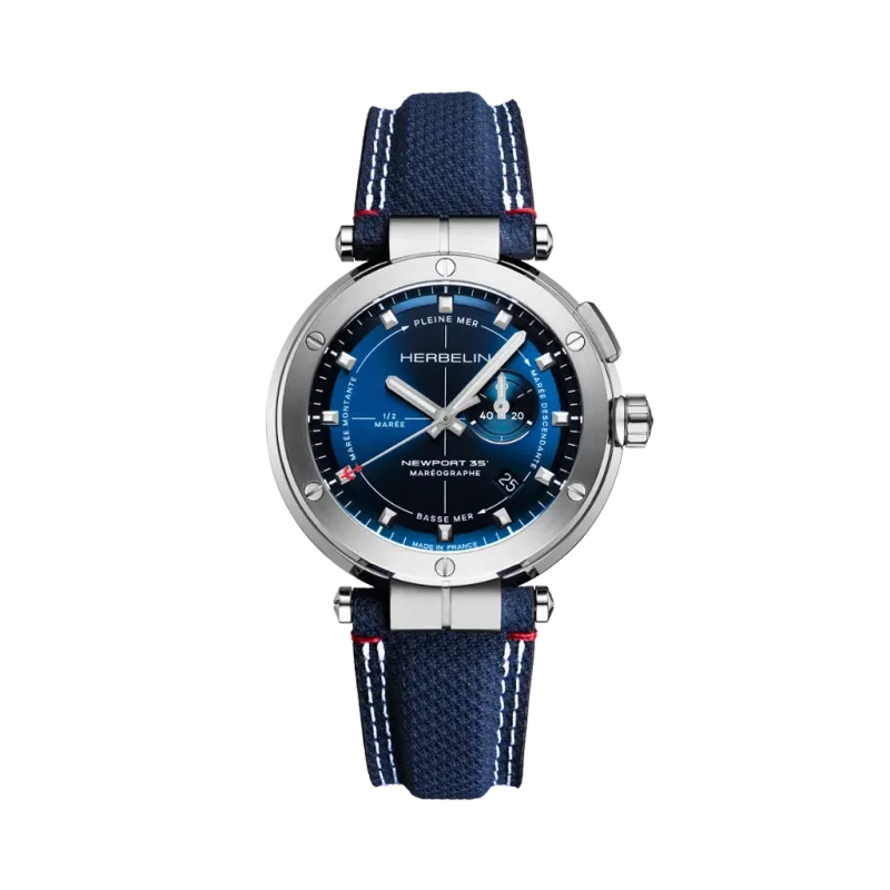 Herbelin Newport Mareograph 35th Anniversity 24688A15 herreklokke på 43 mm med maritimt design og quartzverk.