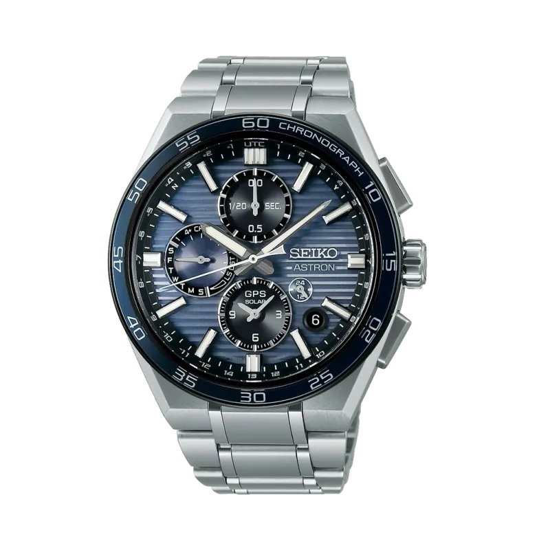 Seiko Astron SSH175 GPS Solar herreklokke på 44 mm i titan med gangreserve på 6 mnd, world timer og perpetualkalender.