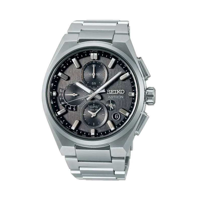 Seiko Astron SSH163J1 herreklokke på 42 mm i titan med perpetualkalender, world timer og dual time-funksjon. 