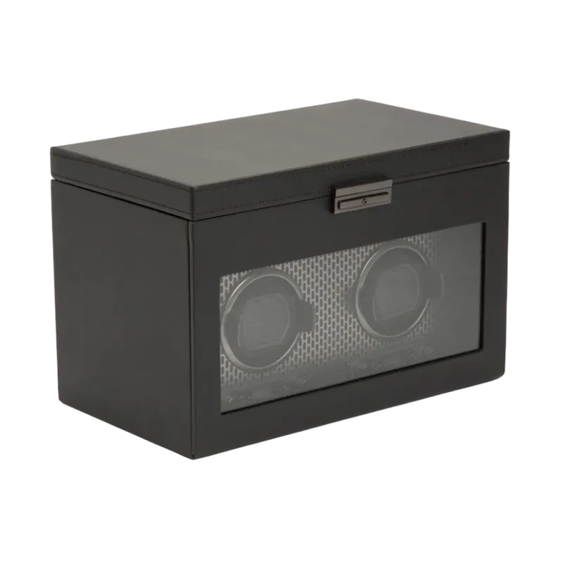 Wolf Axis Double Watch winder with storage - 469303 - urmakerlarsen.no