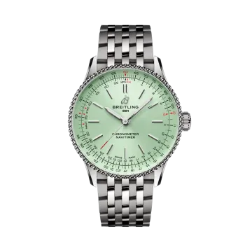 Breitling Navitimer dameklokke på 36mm i stål med grønn skive