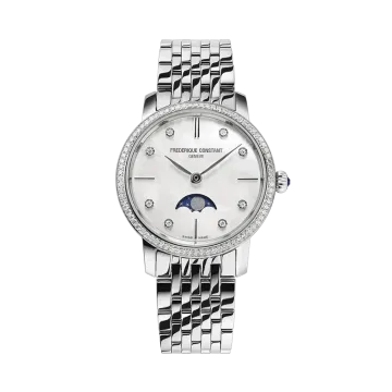 Frederique Constant Slimline Ladies Moonphase 30 mm - FC-206MPWD1SD6B - Urmakerlarsen.no