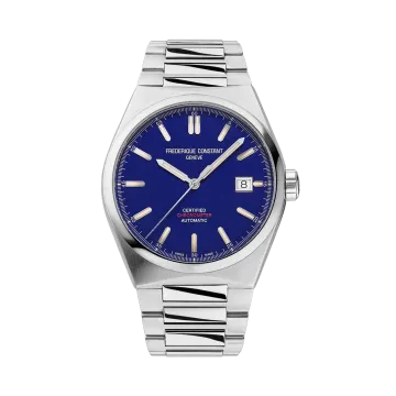 Frederique Constant automatisk herreklokke med stållenke og skinnrem