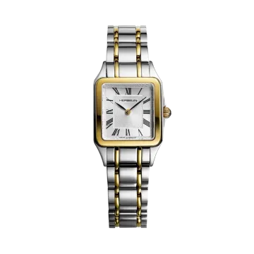 Herbelin Luna 17457/BT01 dameklokke på 24x24 mm i tofarget stål og med hvit skive, romertall og quartzverk.