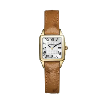 Herbelin Luna Mini dameur i gullfarget stål med lenke, sølvfarget skive og quartzverk.