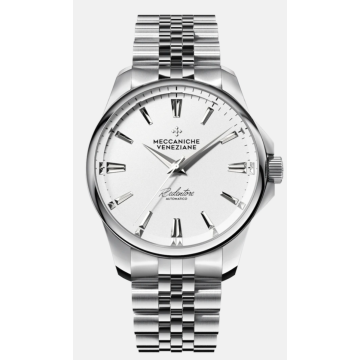 Meccaniche Veneziane Redentore 36mm stål/hvit med lenke