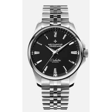 Meccaniche Veneziane Redentore 36mm stål/sort med lenke