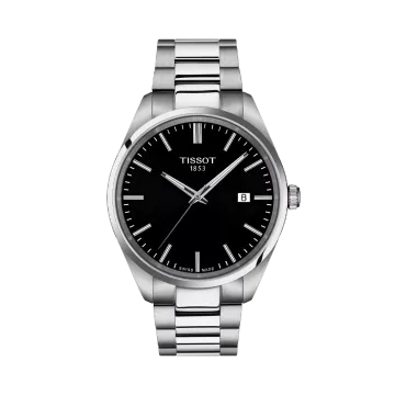 Tissot PR 100 T150.410.11.051.00 herreklokke i stål med quartzverk og sort skive.