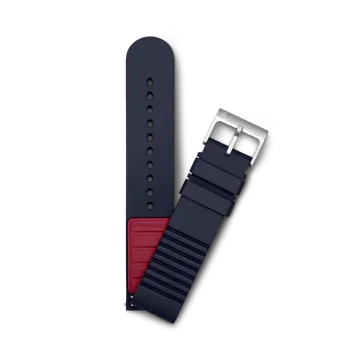 Victorinox gummirem D1 V.60027 - 21 mm i blå med rød bakside med luftpolstring. 