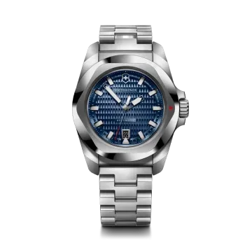 Victorinox I.N.O.X. Automatic herreur med blå skive, kasse og lenke i stål. Vanntett til 200 meter.