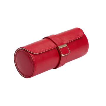WOLF Palermo Double Watch Roll with Jewelry Pouch - Red - 213972 - Urmakerlarsen.no